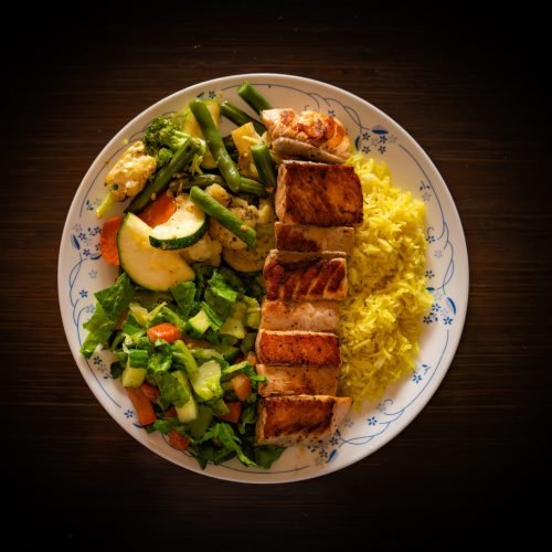 Salmon Kebab Plate